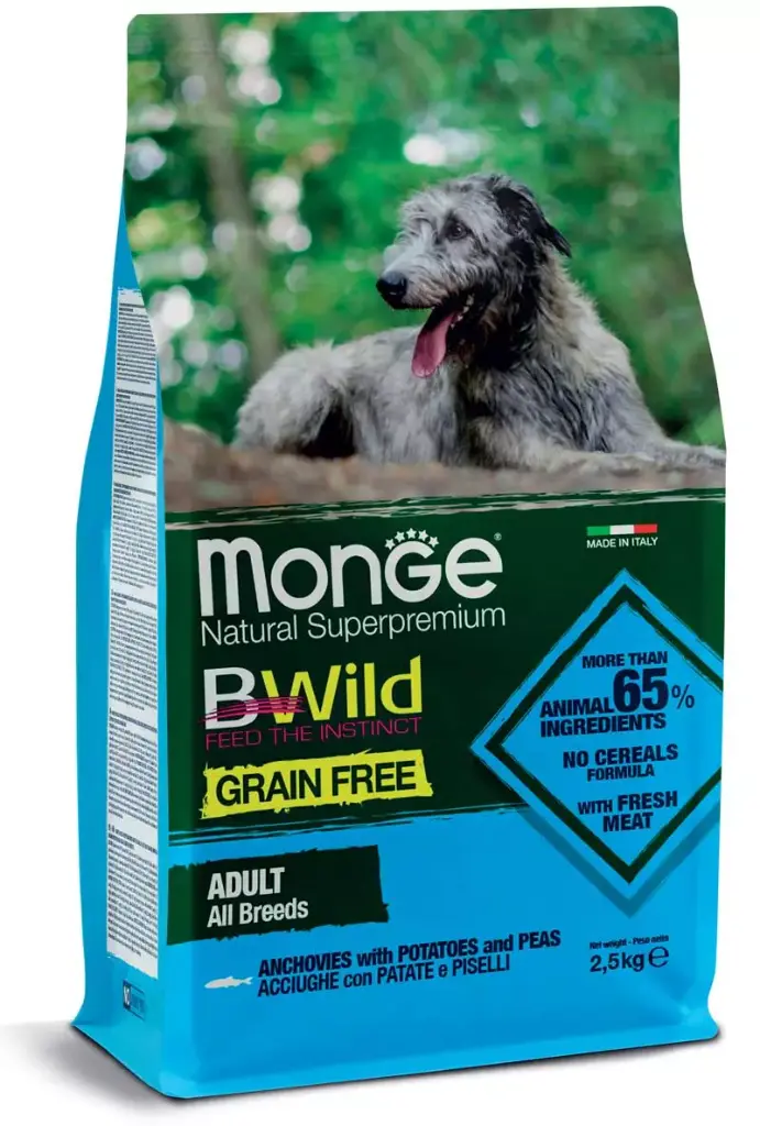 Monge Cane Adulto Natural SuperPremium Grain Free All Breeds Acciughe 12 kg