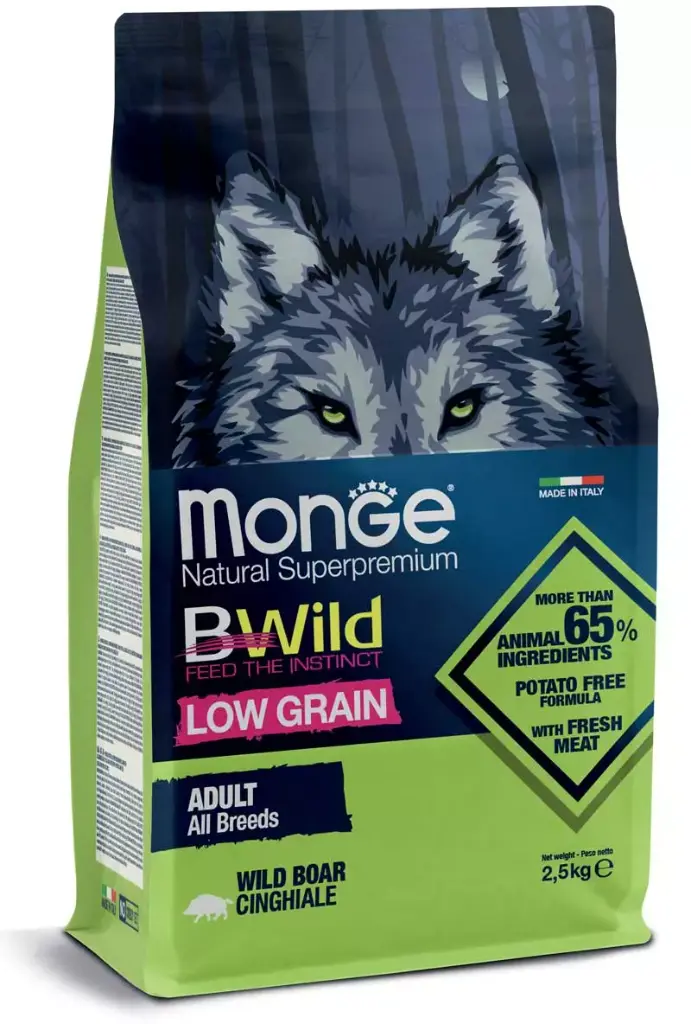Monge Cane Adulto Natural SuperPremium Grain Free All Breeds Cinghiale 12 kg
