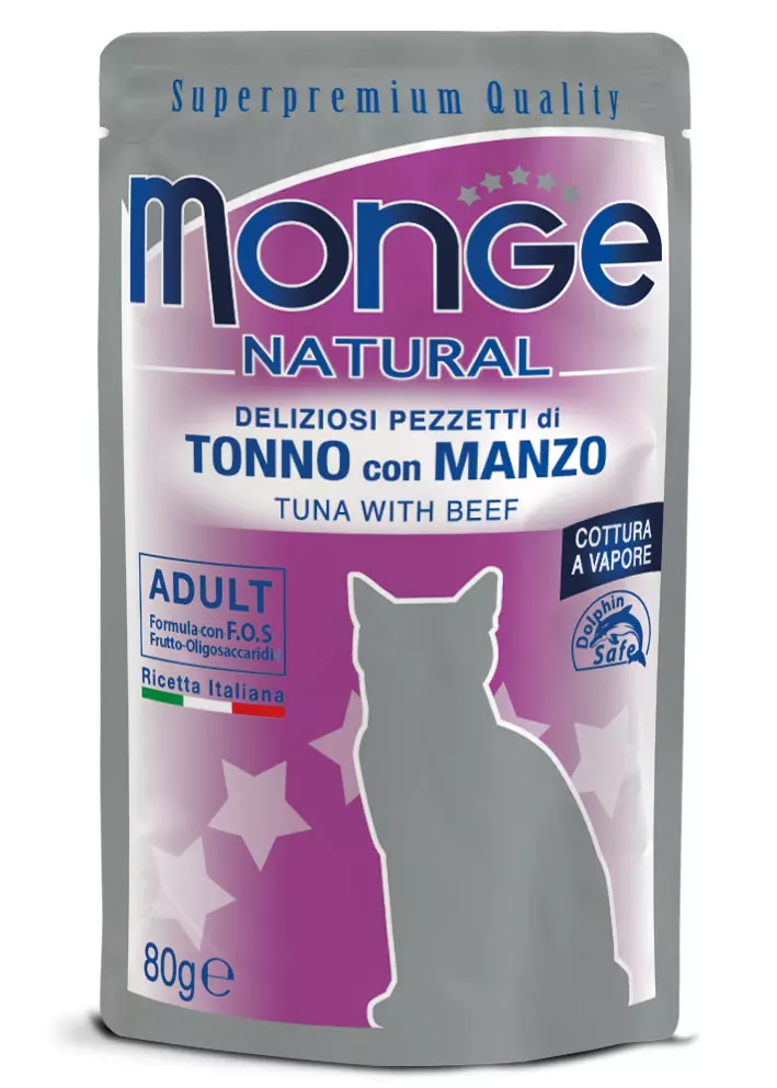 Monge Gatto Natural Tonno e Manzo 80 g
