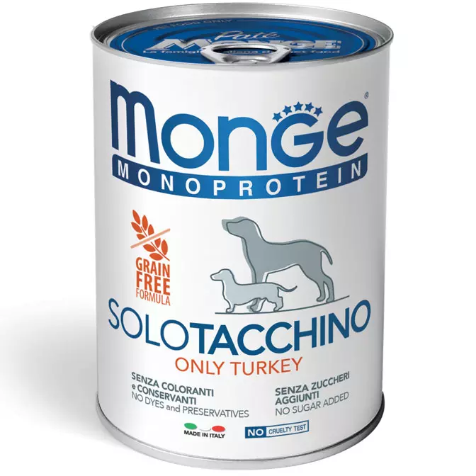 Monge Cane Monoprotein Solo Tacchino 400 g