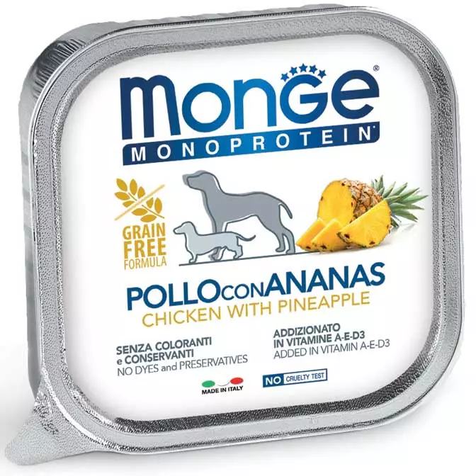 Monge Cane Monoprotein Frutta Pollo e Ananas 150 g
