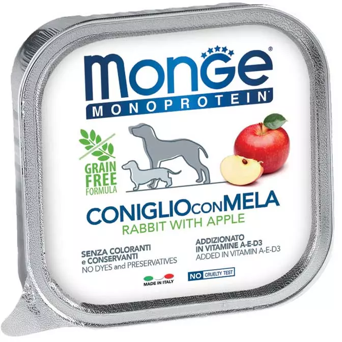 Monge Cane Monoprotein Frutta Coniglio e Mela 150 g