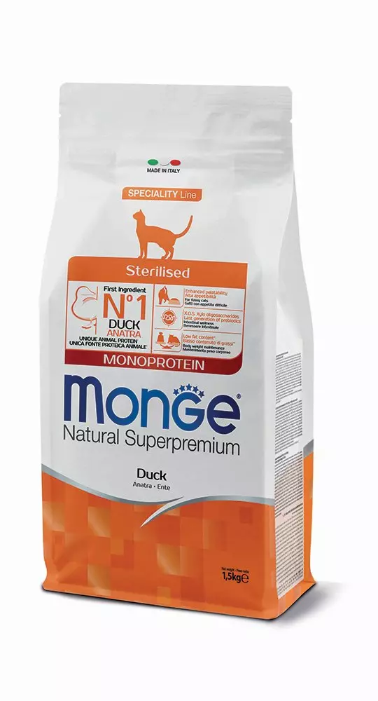 Monge Gatto Natural Superpremium Sterilized Anatra 10 kg