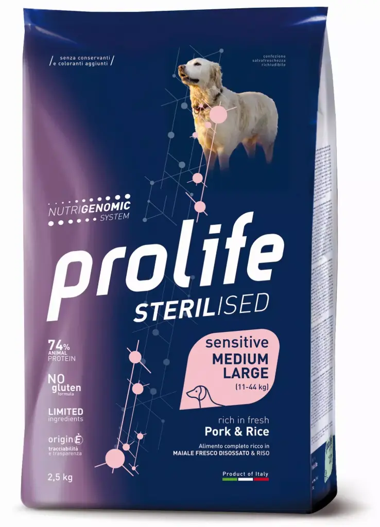 Prolife Sterilized Sensitive Maiale Riso 12 kg