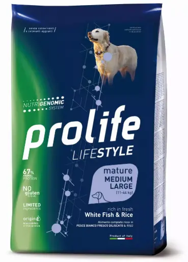 [CSPROLFSMPR12000] Prolife Lifestyle Mature Pesce Riso 12 kg