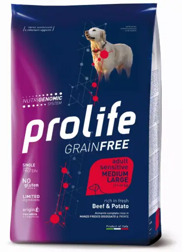 [CSPROSGFABP10000] Prolife Sensitive Grain Free Adult Manzo 10 kg