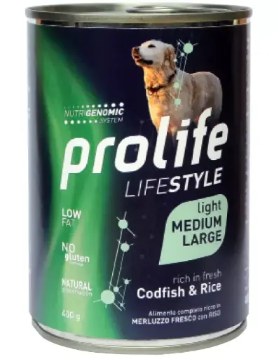 [CUPROLFSLFR00400] Prolife Lifestyle Adult Light Merluzzo Riso 400 g
