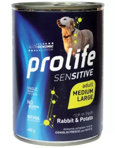 [CUPROSSTCOP00400] Prolife Sensitive Coniglio Patate 400 g