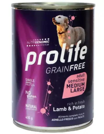 [CUPROSGFLBP00400] Prolife Grain Free Agnello 400 g