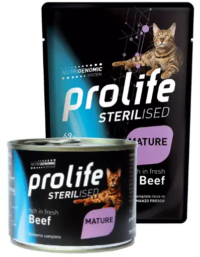 [GUPROSTRMBR00085] Prolife Sterilised Mature Manzo Riso 85 g