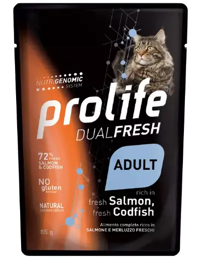 [GUPRODLFSMR00085] Prolife Dual Fresh Adult Salmone Merluzzo 85 g