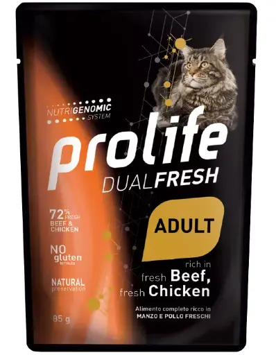 [GUPRODLFSMPP00085] Prolife Dual Fresh Adult Manzo Pollo 85 g