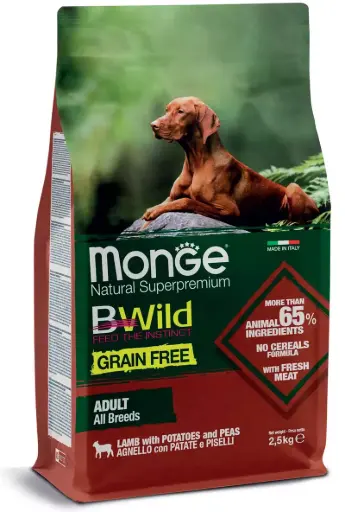 [CSMONBWDAGN12000] Monge Cane Adulto Natural SuperPremium Grain Free All Breeds Agnello 12 kg