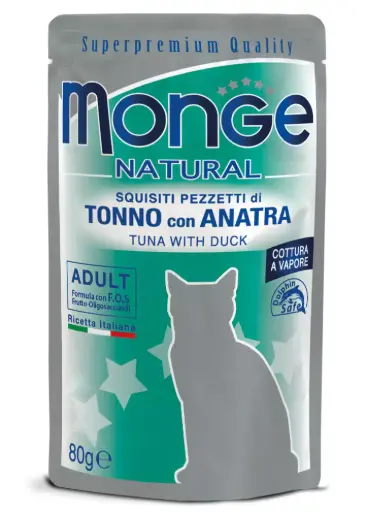 [GUMONNATTAN00080] Monge Gatto Natural Tonno e Anatra 80 g