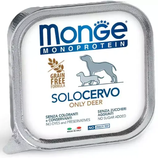 [CUMONMONCER00150] Monge Cane Monoprotein Solo Cervo 150 g