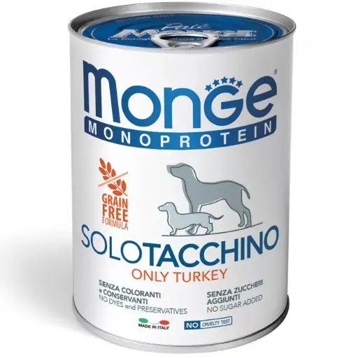 [CUMONMONTAC004000] Monge Cane Monoprotein Solo Tacchino 400 g