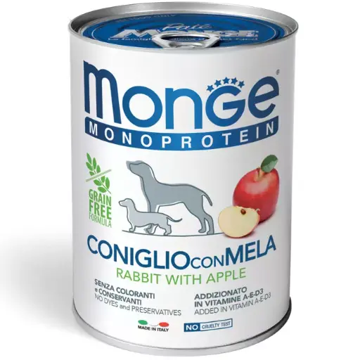 [CUMONFMNCNM00400] Monge Cane Monoprotein Frutta Coniglio e Mela 400 g