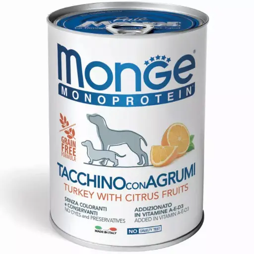 [CUMONFMNTCA00400] Monge Cane Monoprotein Frutta Tacchino e Agrumi 400 g