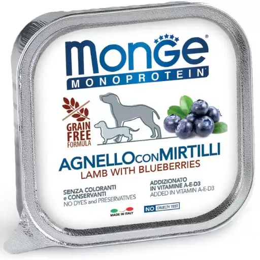 [CUMONFMNAGM00150] Monge Cane Monoprotein Frutta Agnello e Mirtilli 150 g