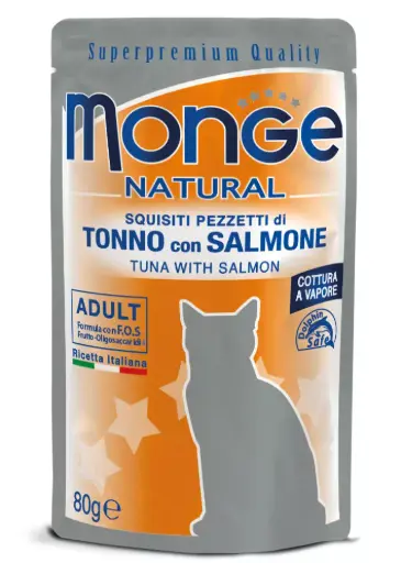 [GUMONNATTSA00080] Monge Gatto Adult Natural Tonno e Salmone 80 g