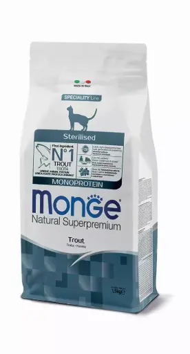 [GSMONNSPSZT10000] Monge Gatto Natural Superpremium Sterilized Trota 10 kg