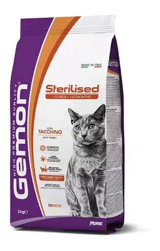 [GSMONGEMSZT07000] Monge Gatto Gemon Sterilized con Tacchino 7 kg